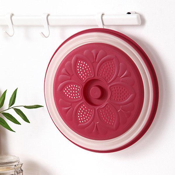 Collapsible Microwave Plate Cover, Drain Basket