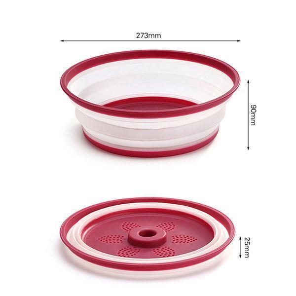 Collapsible Microwave Plate Cover, Drain Basket