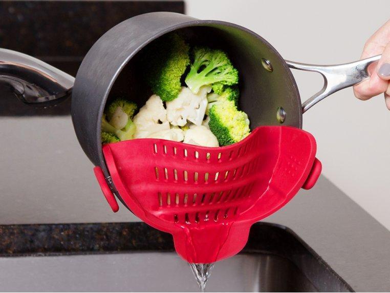 Clip On Silicone Colander Kitchen Strain Strainer