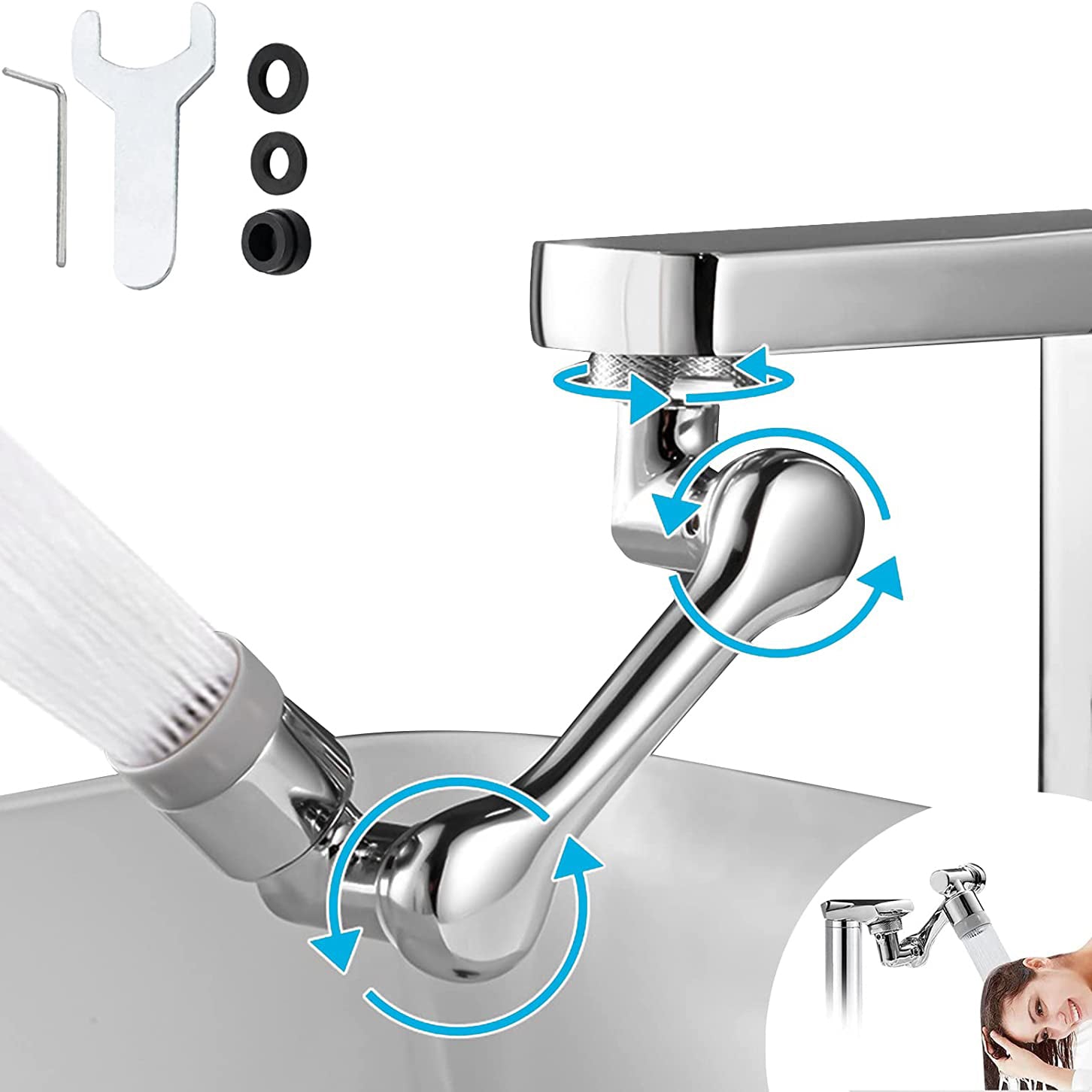 1080° Rotation faucet robotic arm