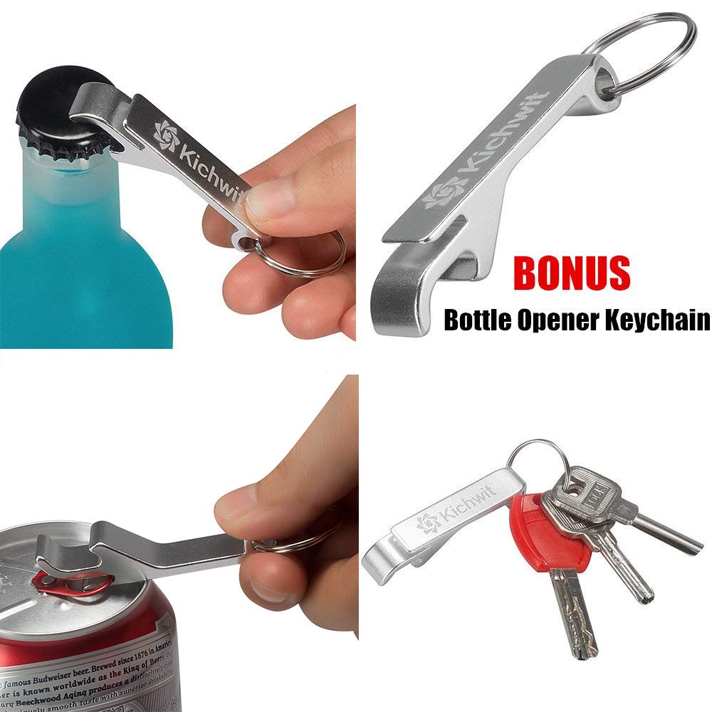 Adjustable stainless steel can opener (Free keychain bottle opener)