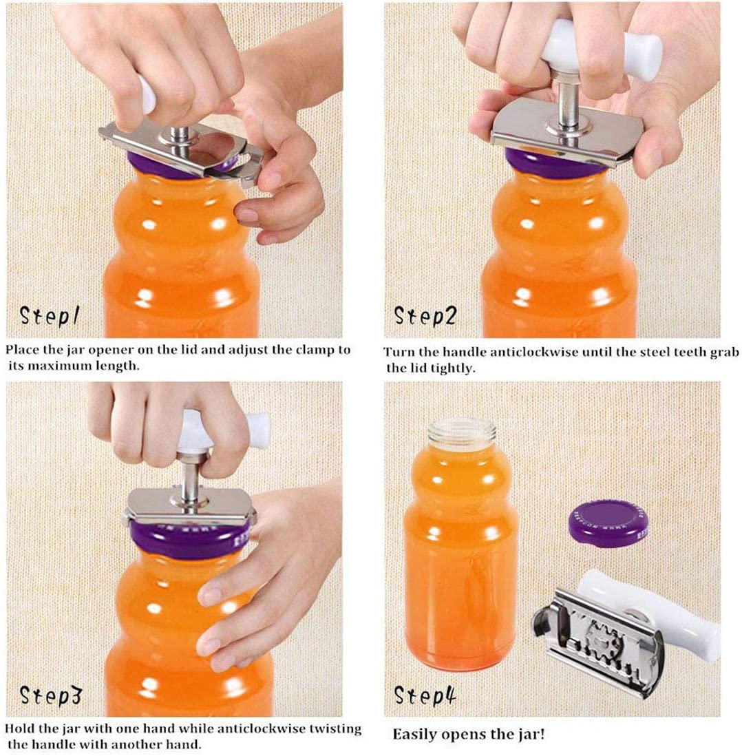 Adjustable stainless steel can opener (Free keychain bottle opener)