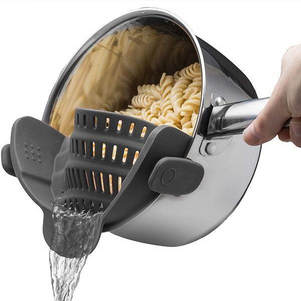 Clip On Silicone Colander Kitchen Strain Strainer