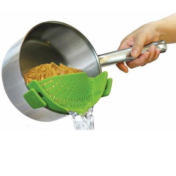 Clip On Silicone Colander Kitchen Strain Strainer