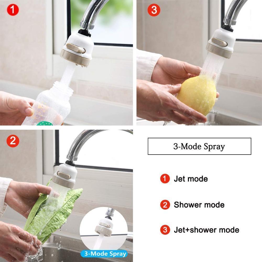 360 Degree Rotatable Faucet Water Saving Filter Sprayer
